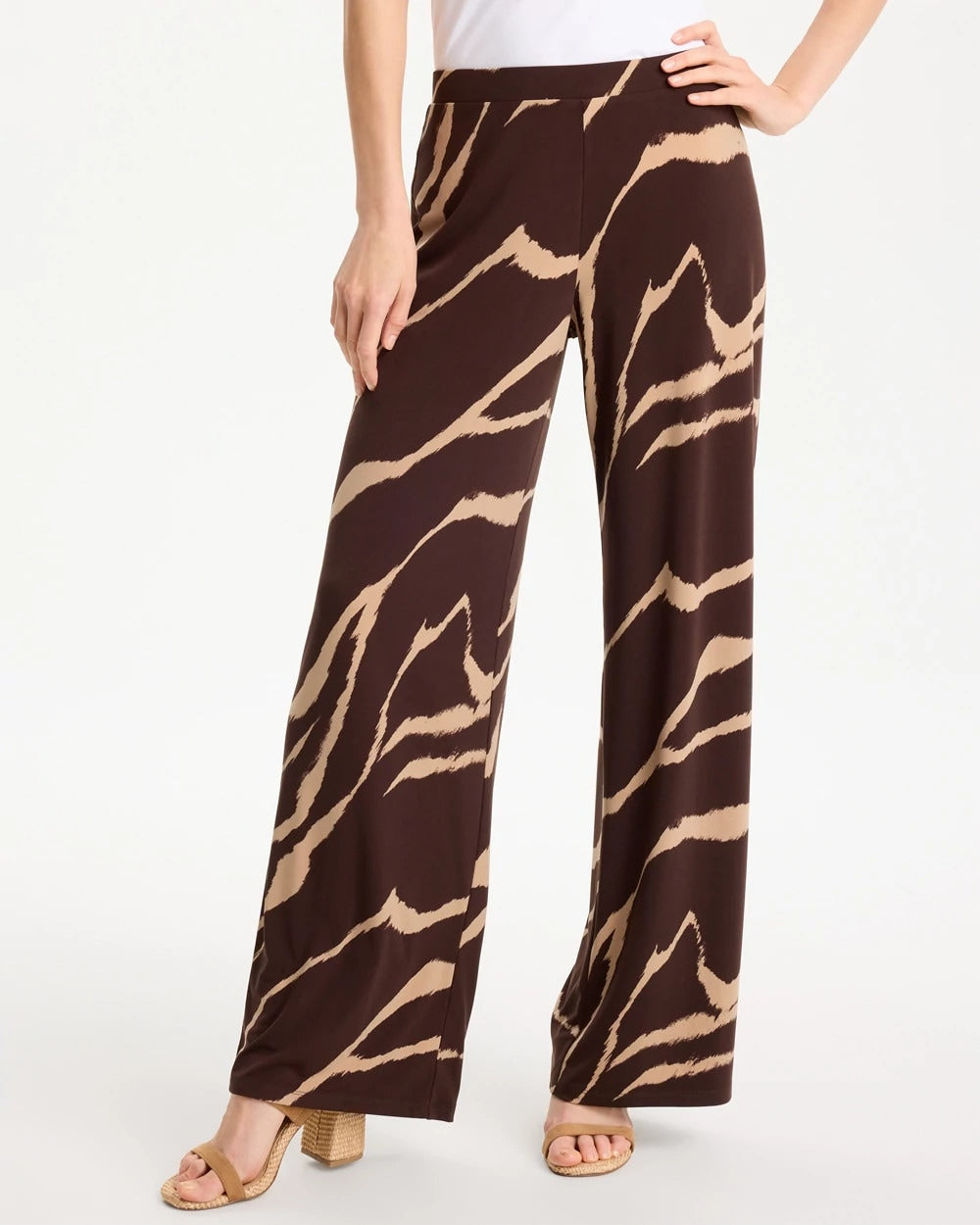 Cocoa Bean Travelers™ Zebra Knit Wide-Leg Pants