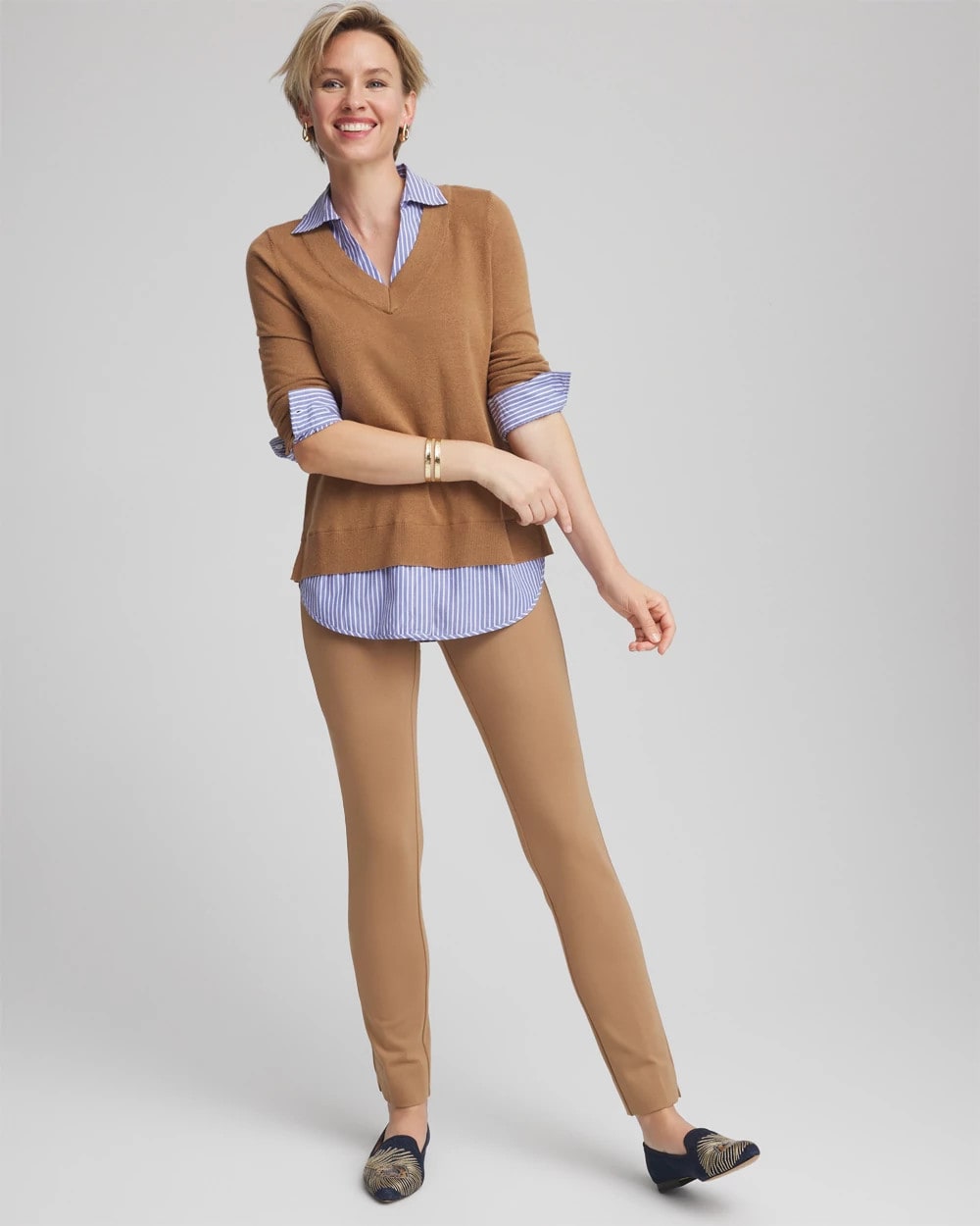 Caramel Apple Juliet Slim Trim Detail Pants