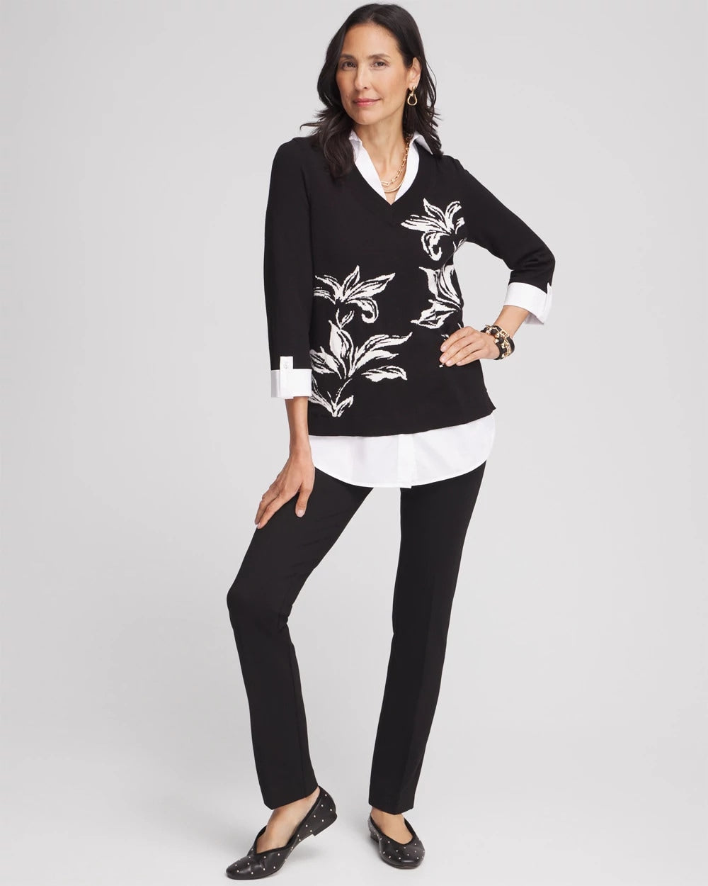 Black Juliet Slim Trim Detail Ankle Pants