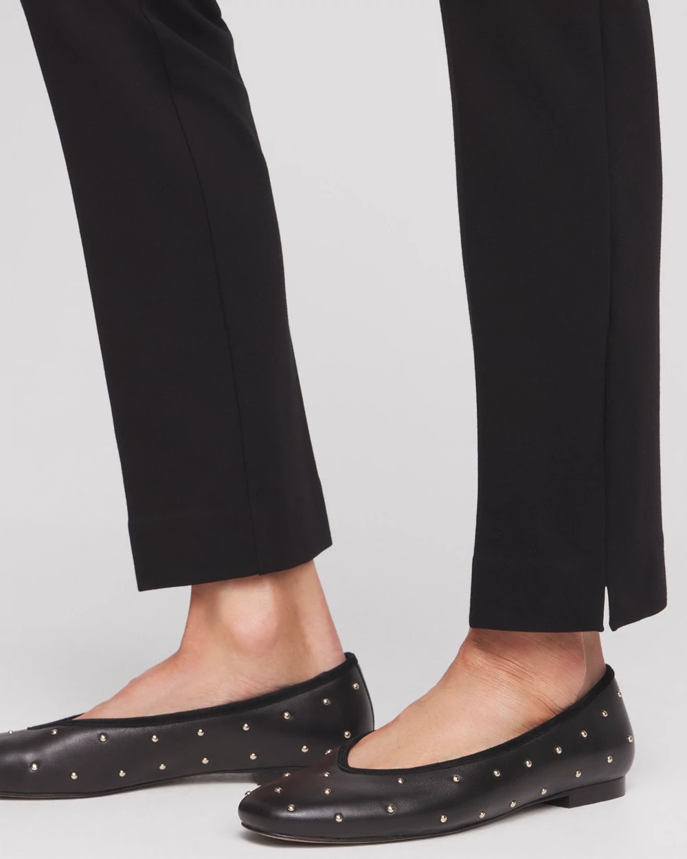 Black Juliet Slim Trim Detail Ankle Pants