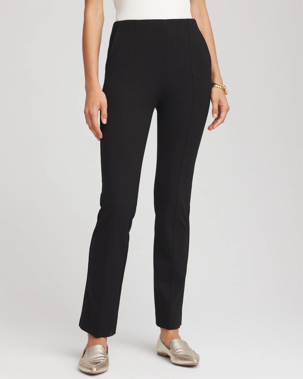 Black Juliet Straight Ankle Pants