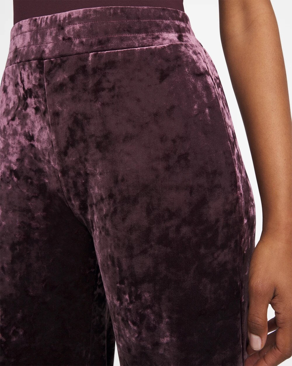 Night Bloom Crushed Velvet Wide-Leg Pants