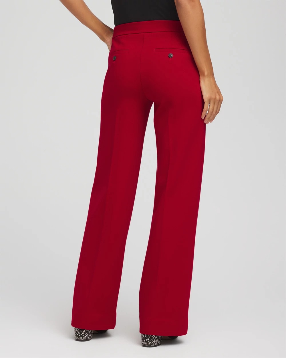 Carmine Red Emme Wide-Leg Trouser Ponte Pants