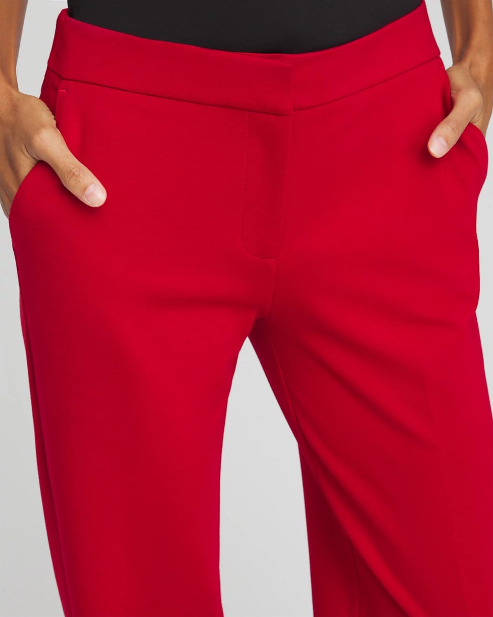 Carmine Red Emme Wide-Leg Trouser Ponte Pants