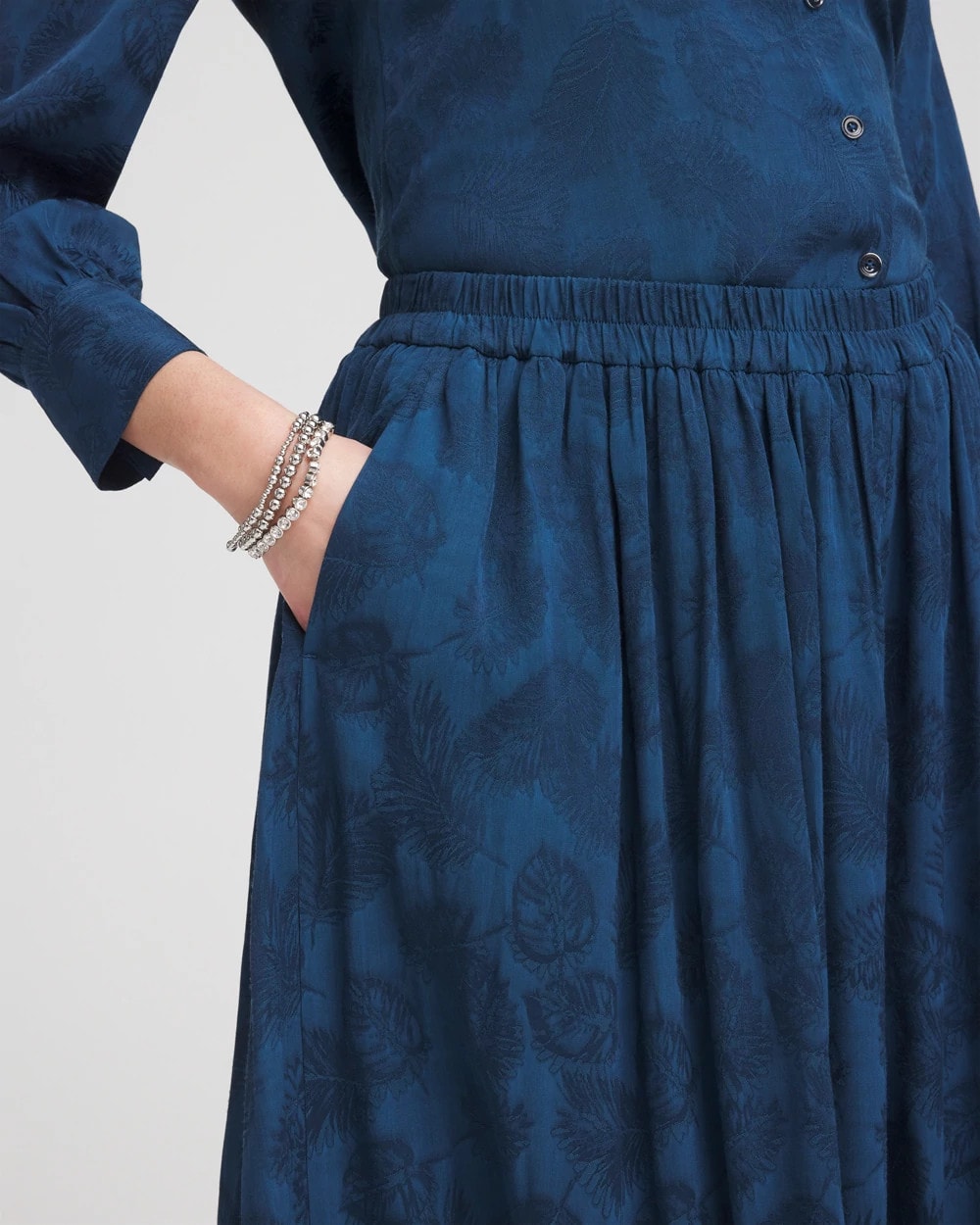 Seaport Jacquard Culotte Wide-Leg Pants