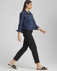 Black Lightweight Juliet Straight Ankle Pants