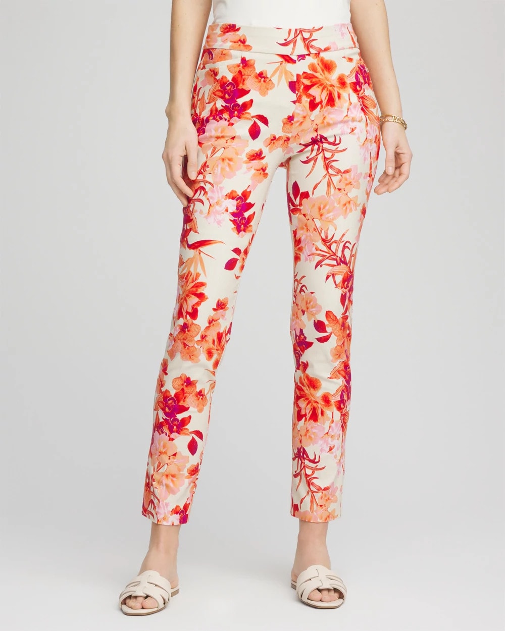 Sunset Peach Brigitte™ Slub Ankle Pants