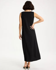 Black Ponte Seamed Maxi Dress