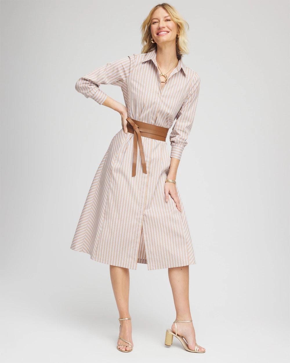 Vanilla Chai Vanilla Chai Striped Shirtdress