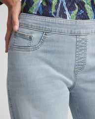 Delphinia Indigo Petite Pull-On Wide-Leg Jeans