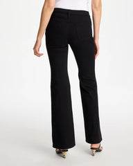Black Petite Girlfriend Flared Leg Jeans