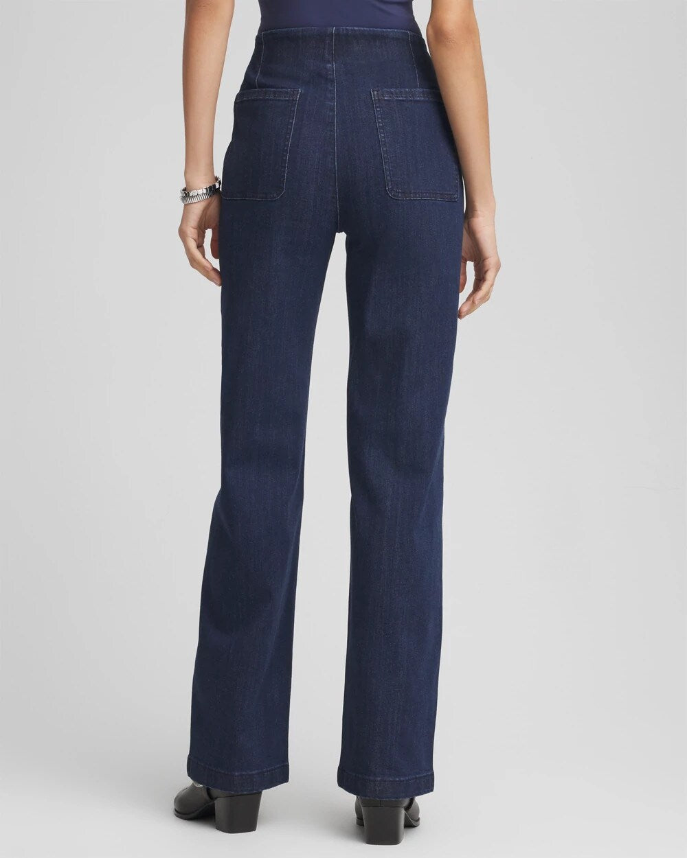 Bridge Street Rinse Pull-On Wide-Leg Trouser Jeans