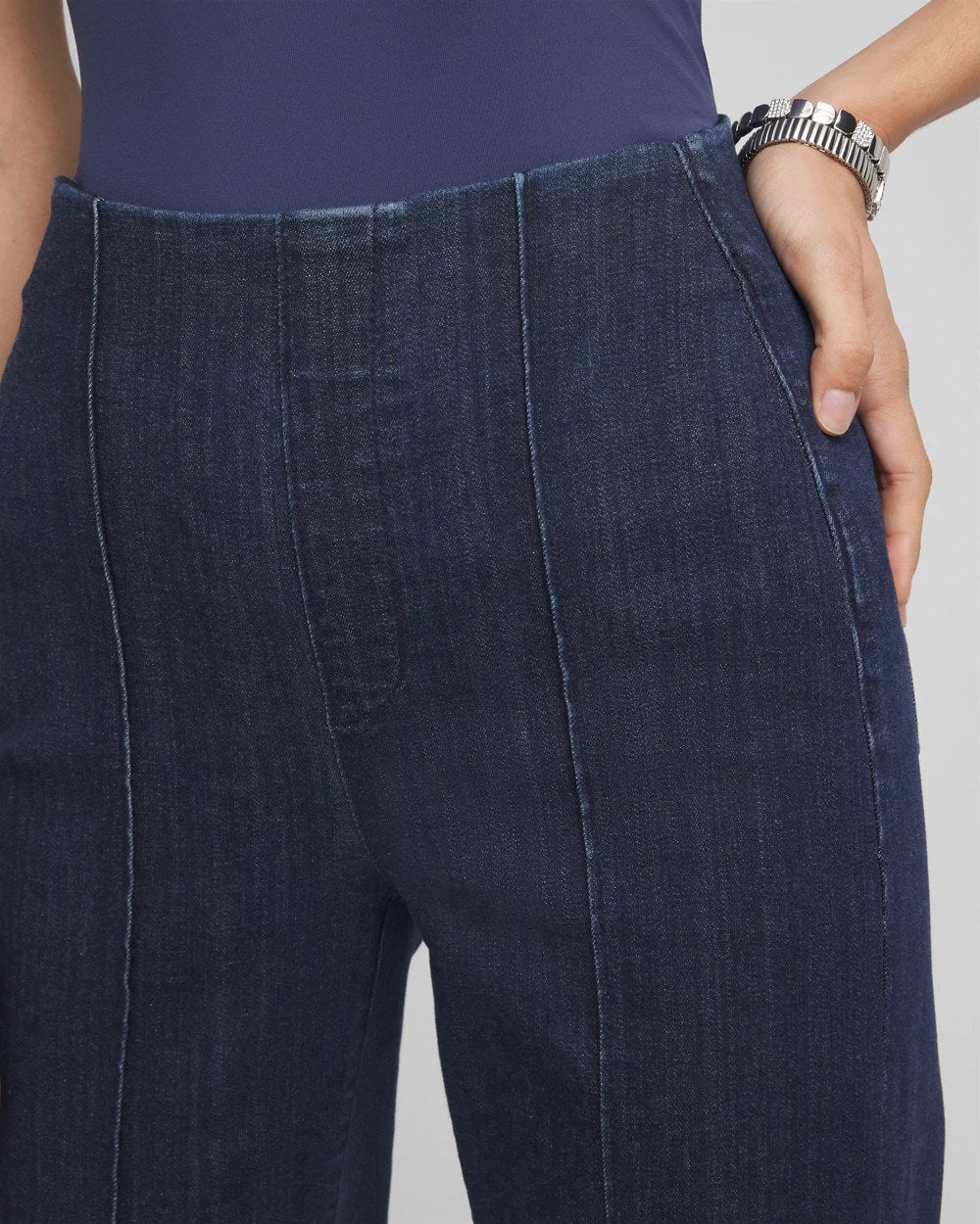 Bridge Street Rinse Pull-On Wide-Leg Trouser Jeans