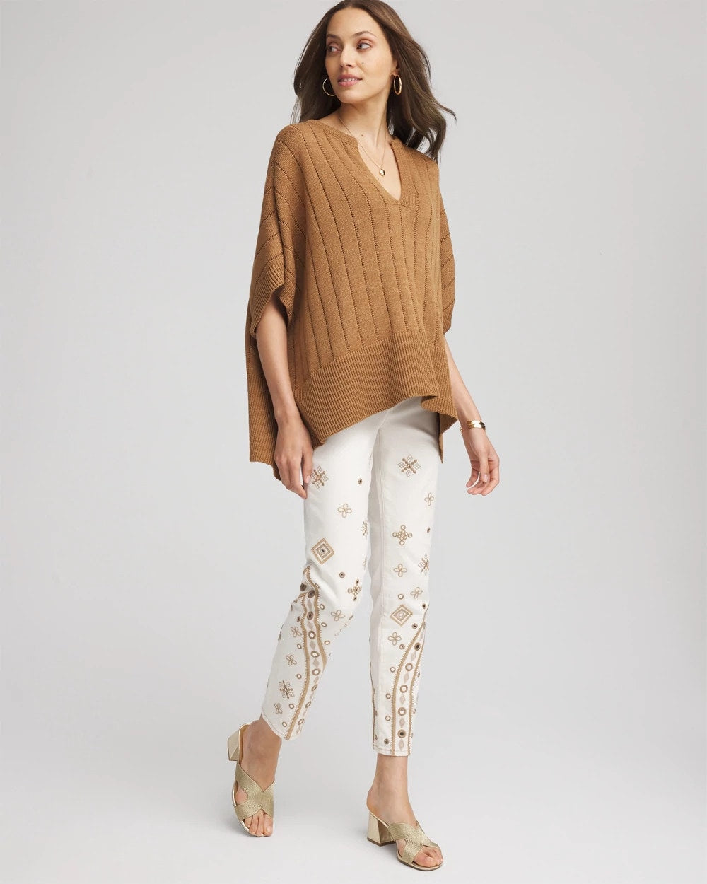 Sea Salt Embellished Girlfriend Slim Ankle Jeans