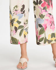 Sea Salt Printed Pull-On Wide Crop Jeans