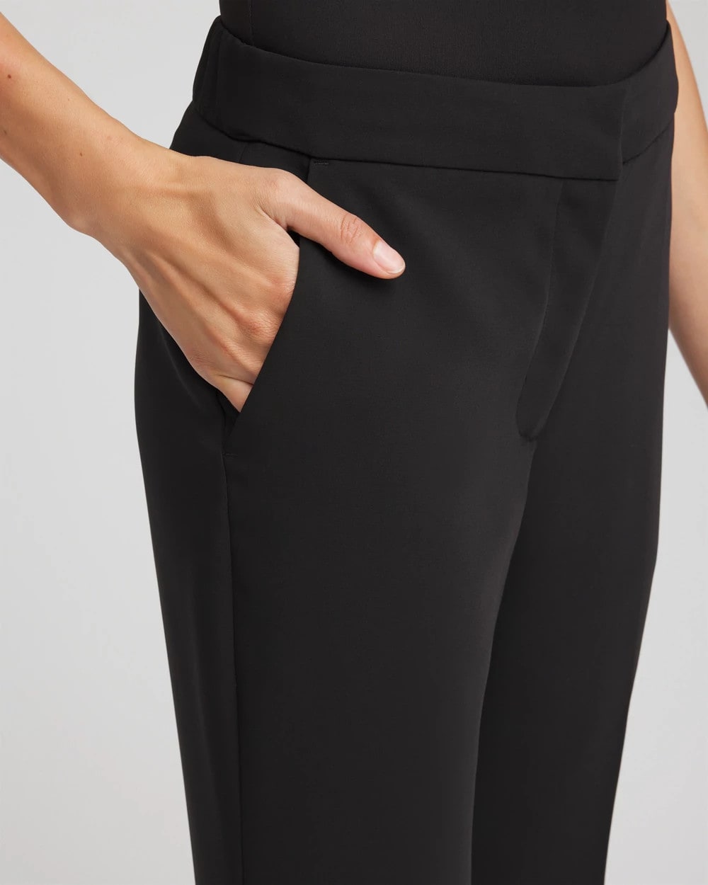 Black Crepe Flared Trouser Pants