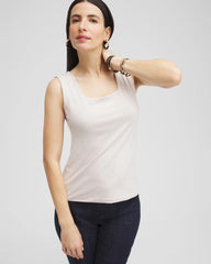 Smokey Taupe Contour Cotton™ Square Neck Tank
