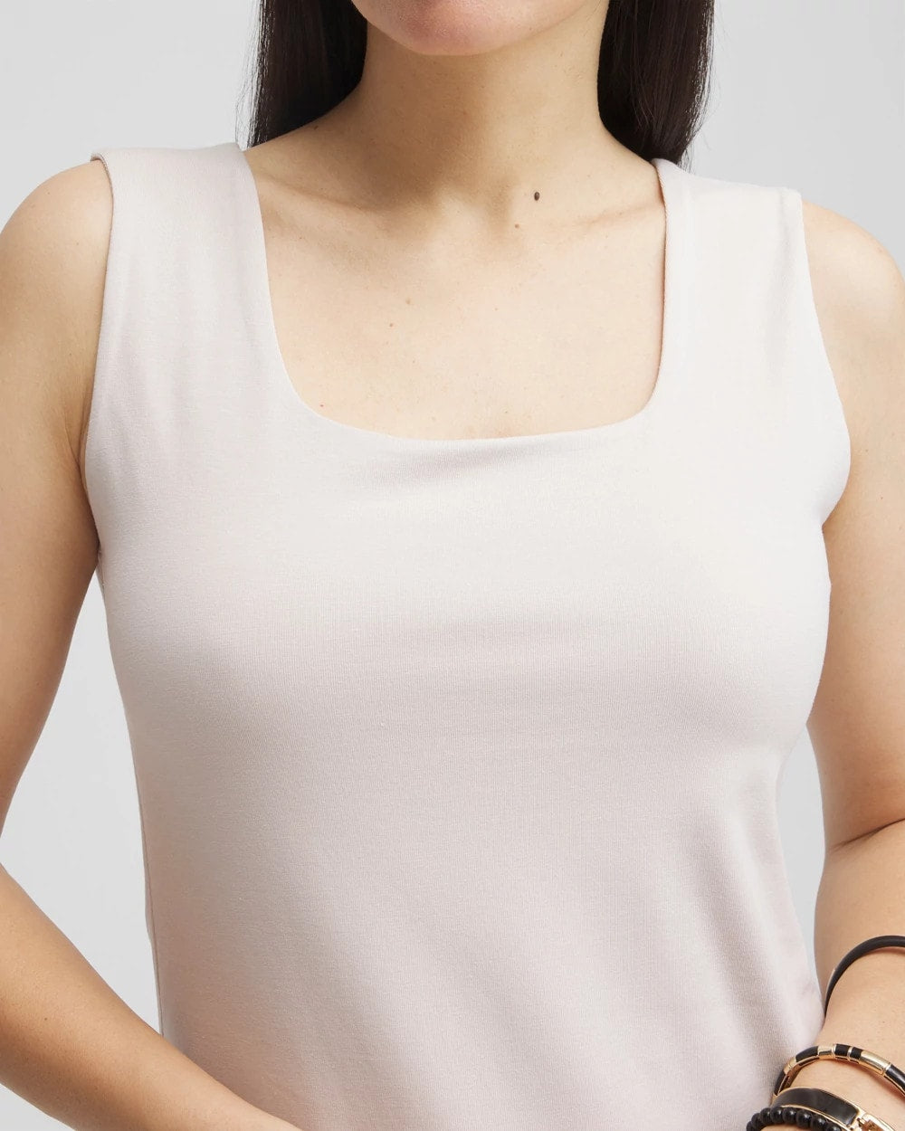 Smokey Taupe Contour Cotton™ Square Neck Tank