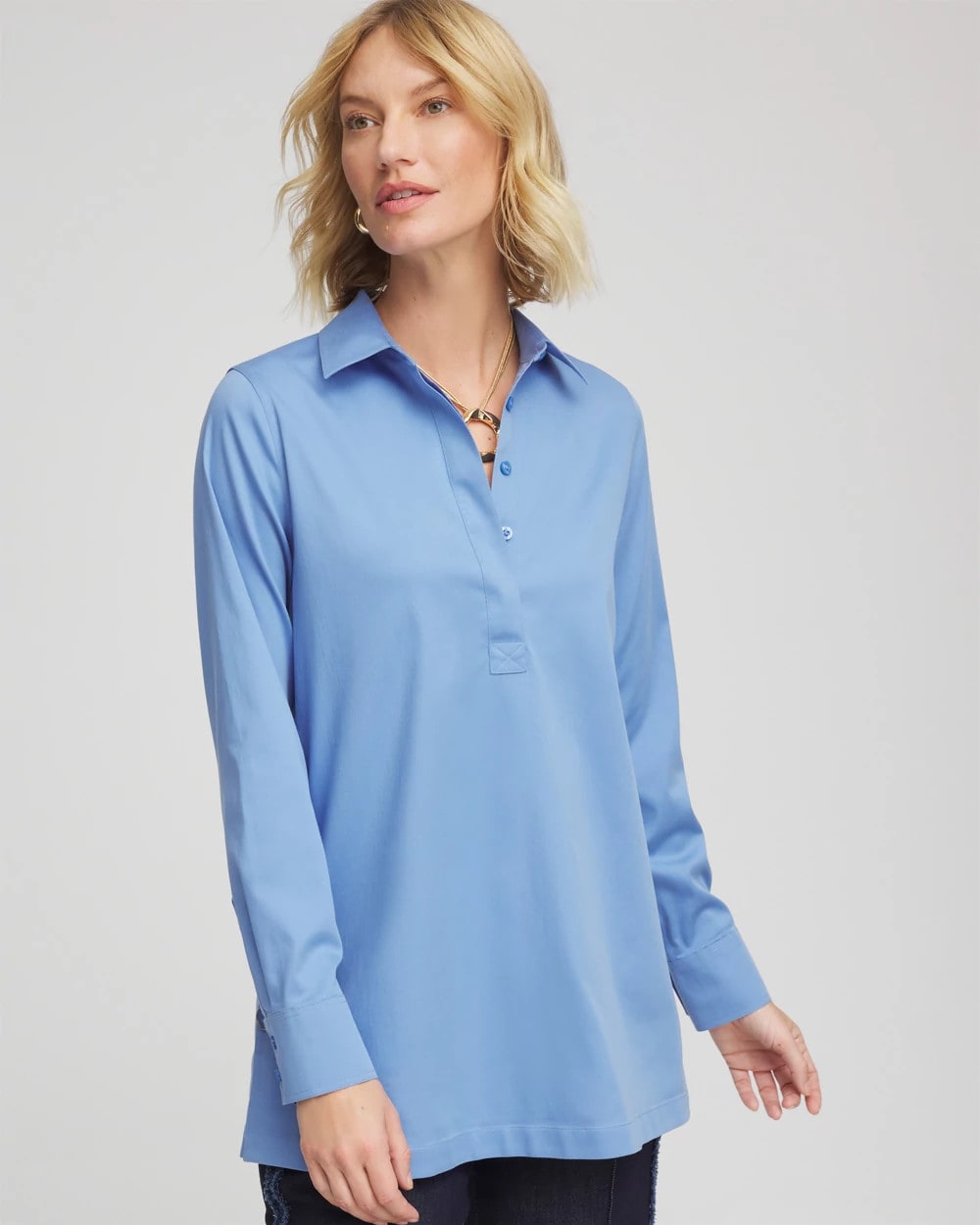 Tidal Blue No Iron™ Stretch Tunic