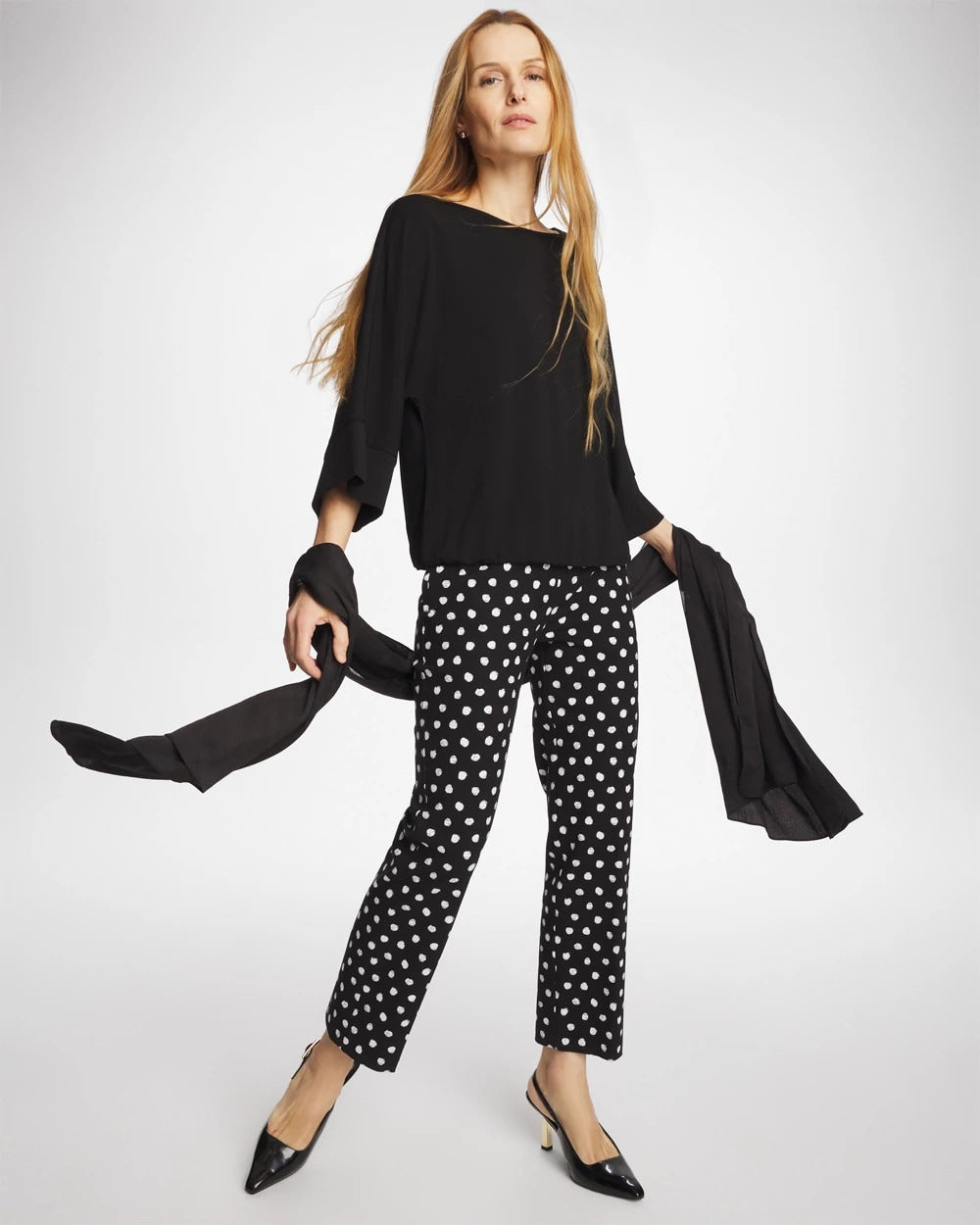 Black Matte Jersey Bubble Hem Top