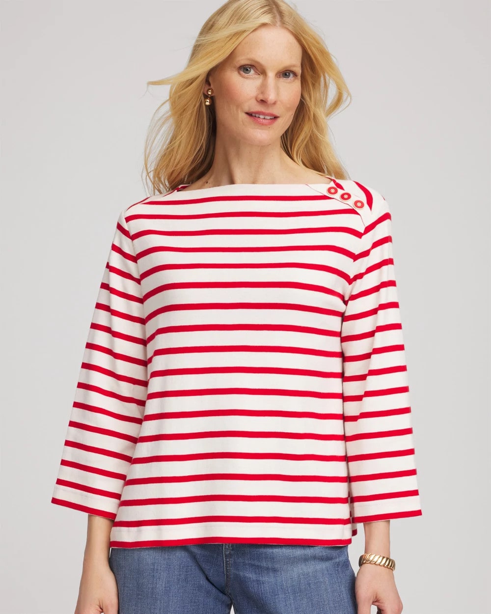 Love Letter Red Bateau Neck Stripe Top