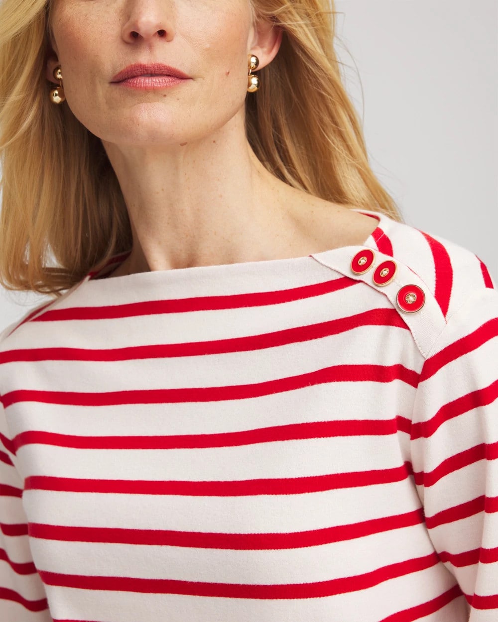 Love Letter Red Bateau Neck Stripe Top