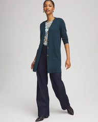 Teal Shadow Ella Pocketed Cardigan Sweater