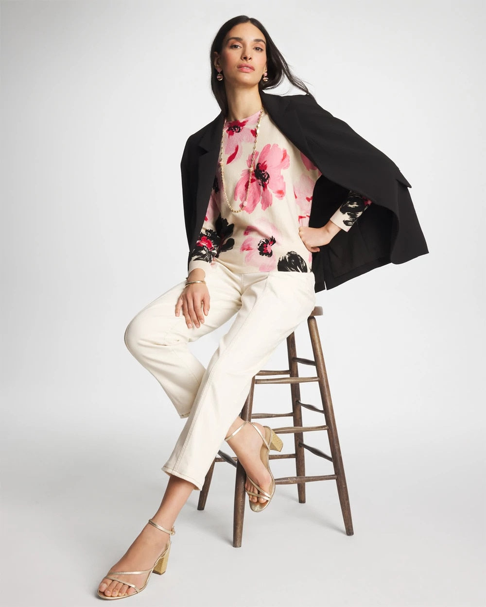 Sweet Blossom Printed Bateau Dolman Pullover