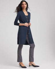 Passport Blue Novelty Duster Button Cardigan