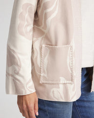 English Cream Abstract Bloom Cardigan