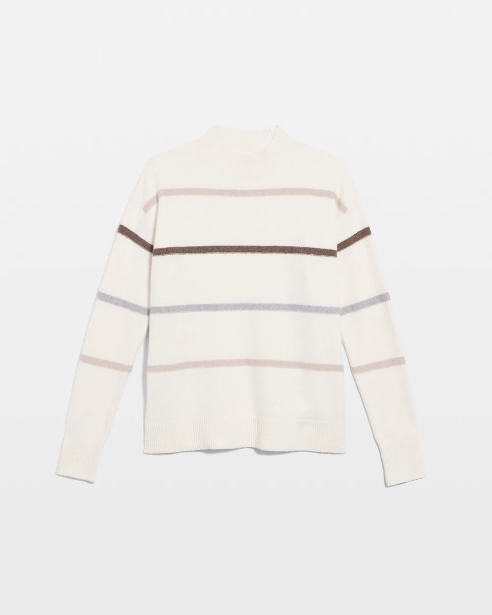 English Cream Sequined Stripe Pullover Sweater