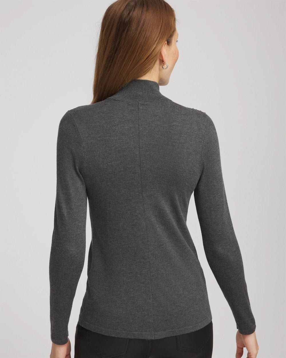 Graphite Gray Ella Rhinestone Mockneck Sweater