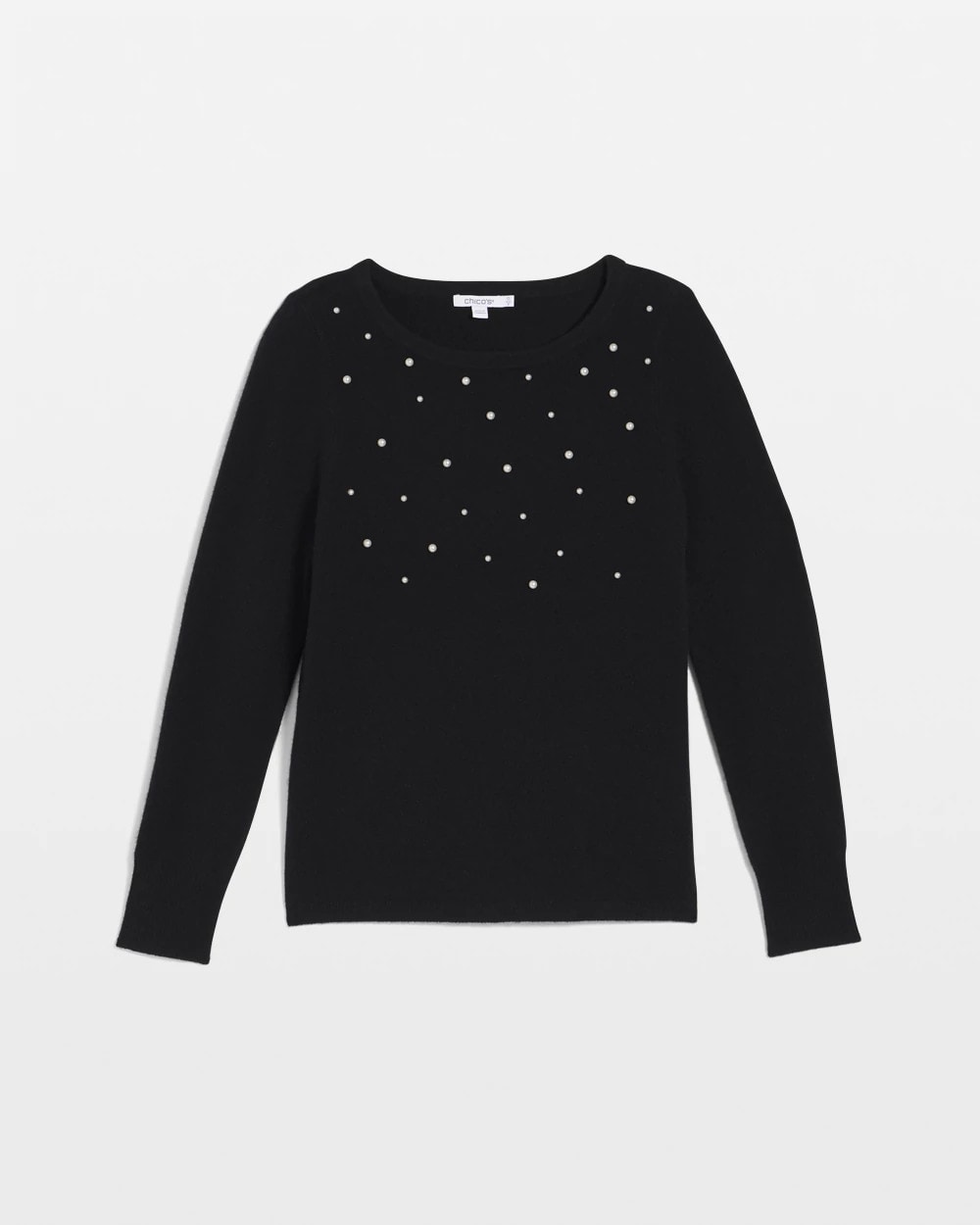 Black Embellished Cashmere Pullover Sweater