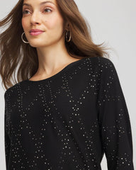Black Ella Embellished Dolman Pullover Sweater