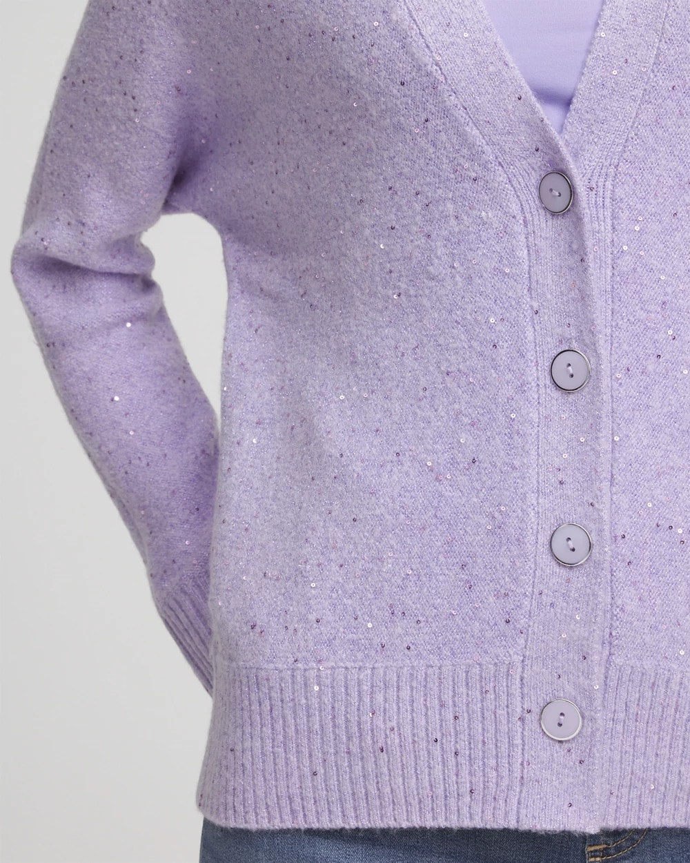 Lilac Mist Shine Boyfriend Cardigan
