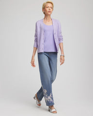 Lilac Mist Shine Boyfriend Cardigan