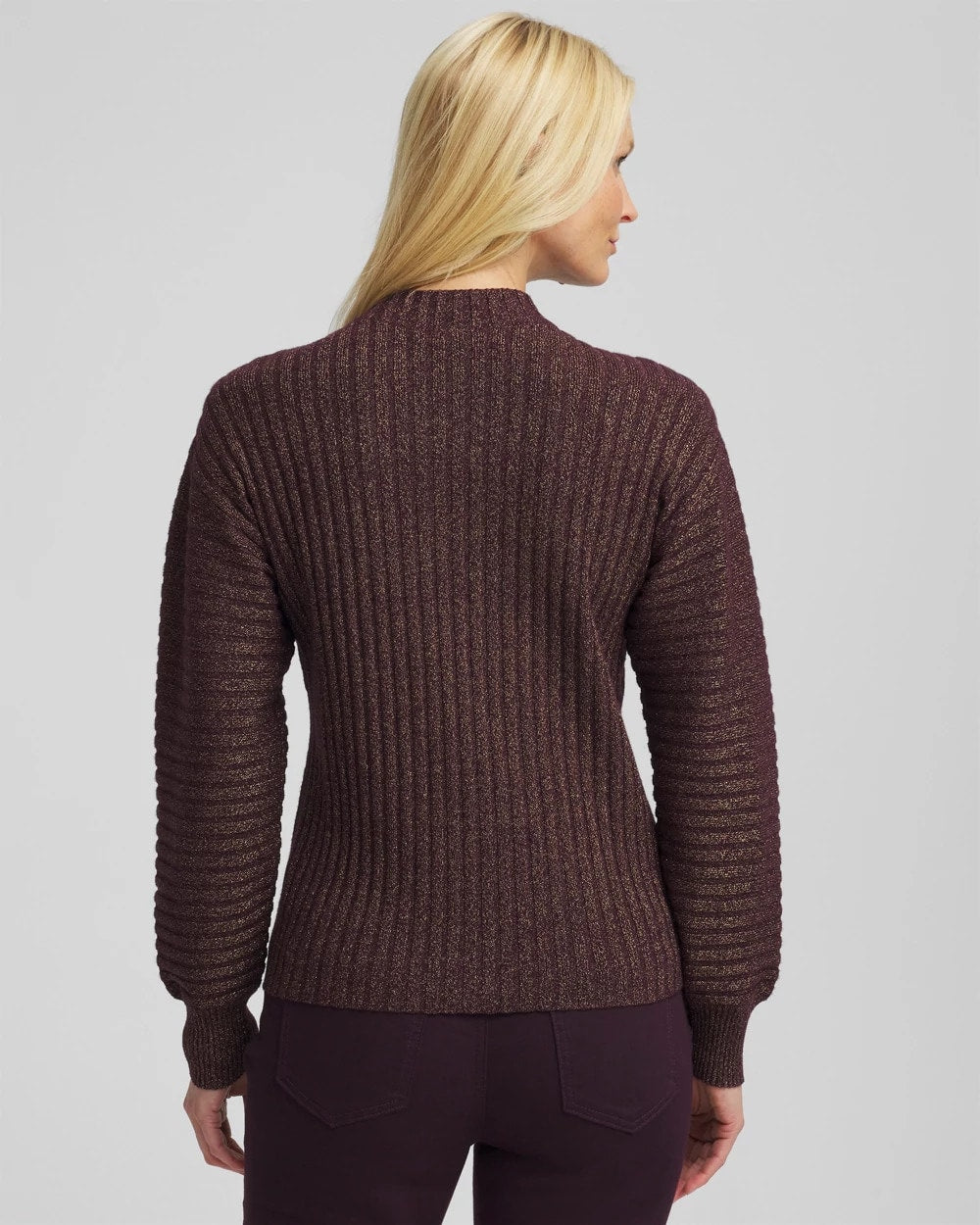 Night Bloom Metallic Ribbed Pullover