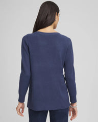 Indigo Sky Button Tunic Sweater