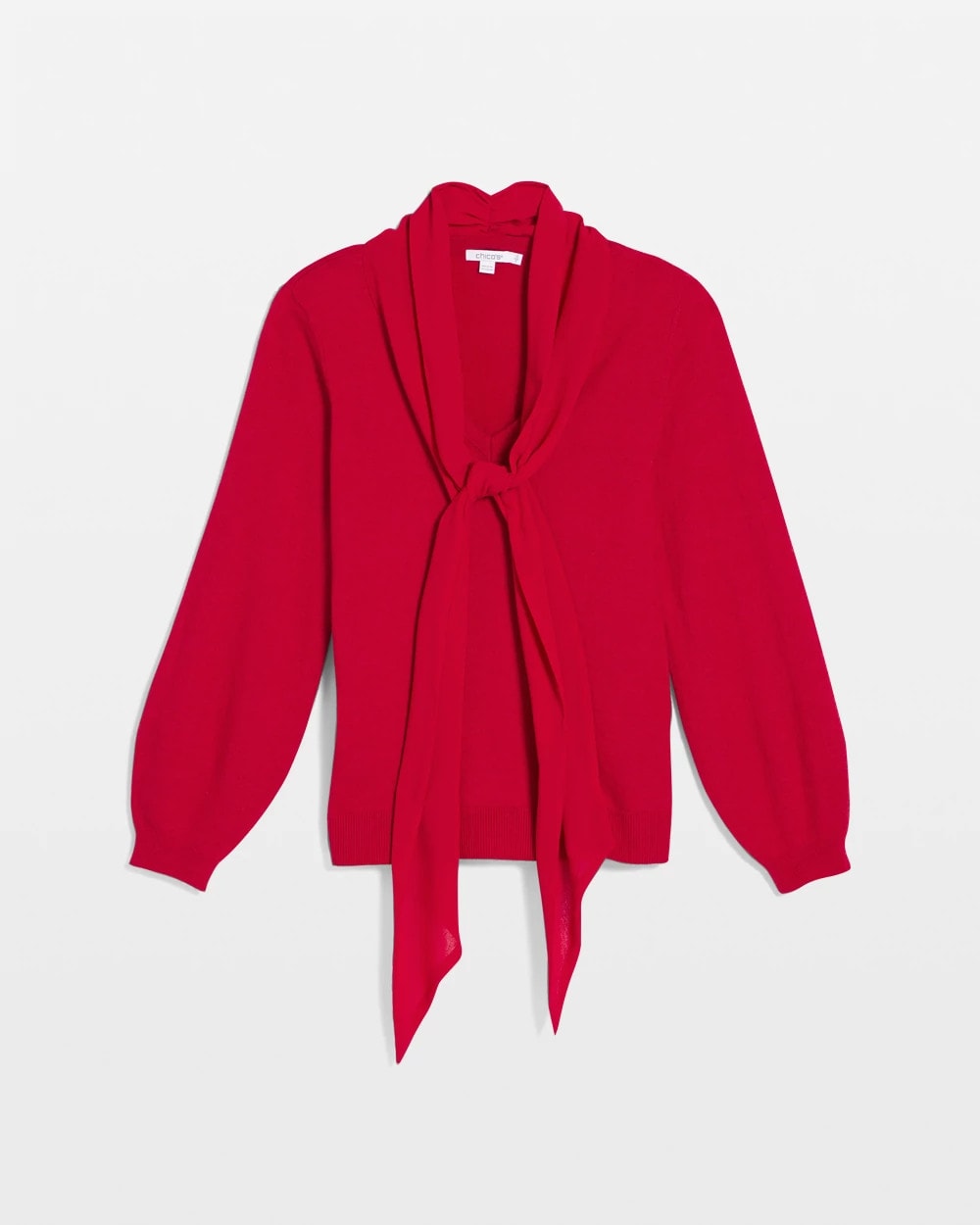 Carmine Red Bow-Detailed Sweater