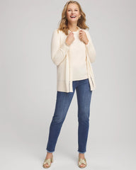 Cream Crewneck Cashmere Pullover Sweater