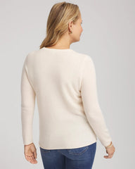 Cream Crewneck Cashmere Pullover Sweater