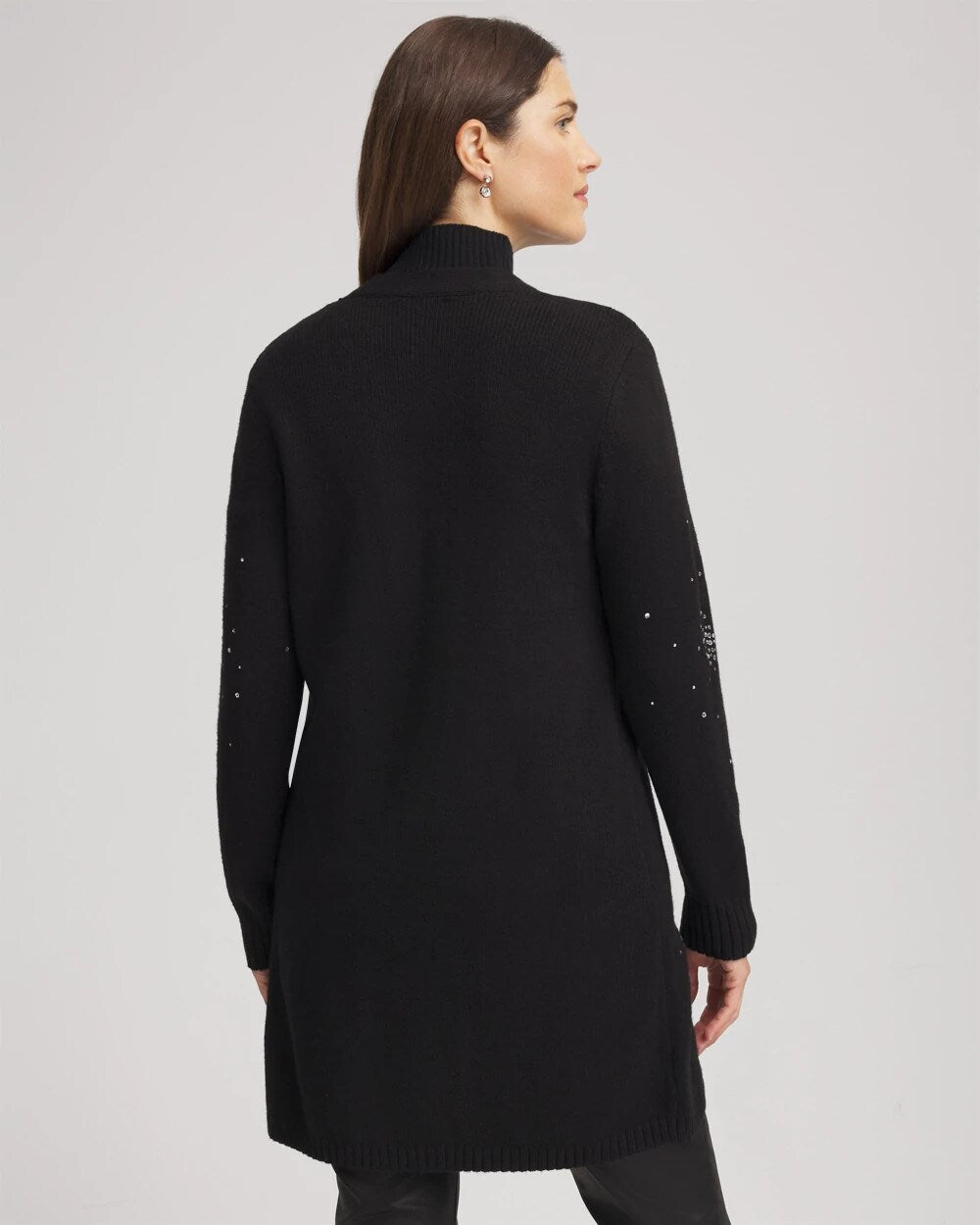 Black Rhinestone Embellished Cardigan