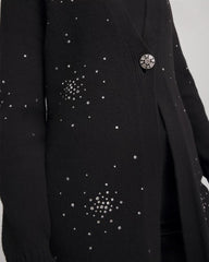 Black Rhinestone Embellished Cardigan