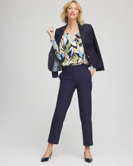 Passport Blue Ella Bloom V-Neck Pullover Sweater