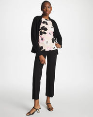 Black Matte Jersey Cropped Pants
