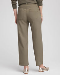 Nettle Leaf Petite Bi-Stretch Straight Ankle Pants