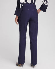 Passport Blue Cotton Straight-Leg Trousers