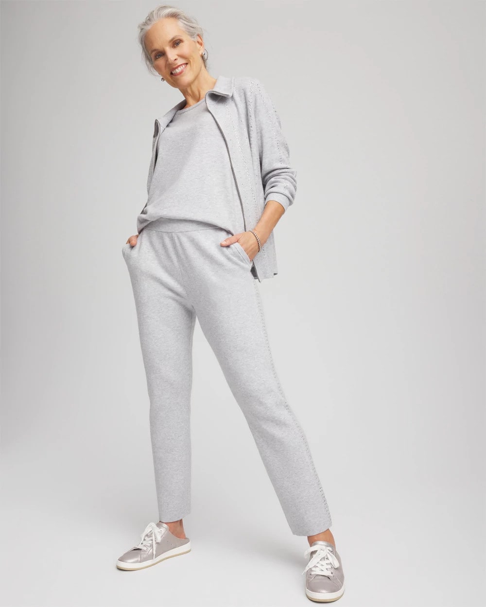 Frosted Gray Heather Zenergy® Luxe Diamante Pants