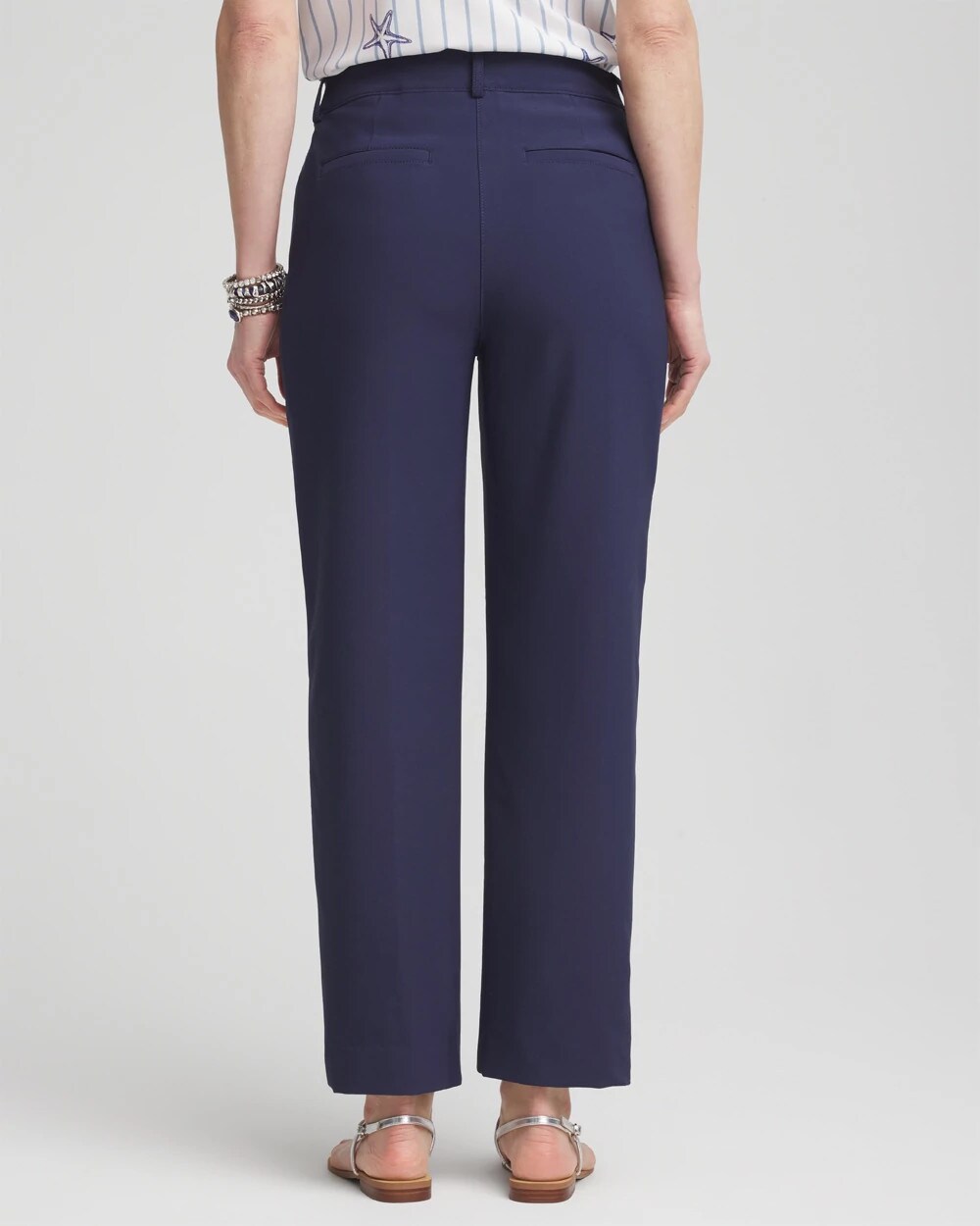Passport Blue Fly Front Ankle Pants