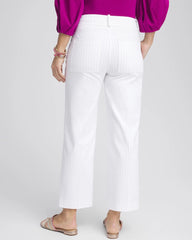 Alabaster Striped Straight-Leg Cropped Pants